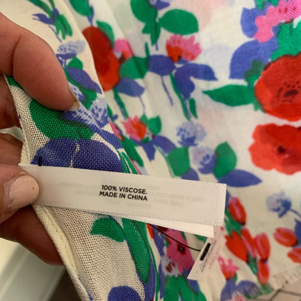 Viscose floral scarf. Matching dress also listed.